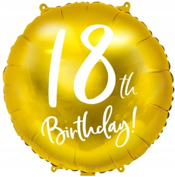 18 Urodziny złoty okrągły balon