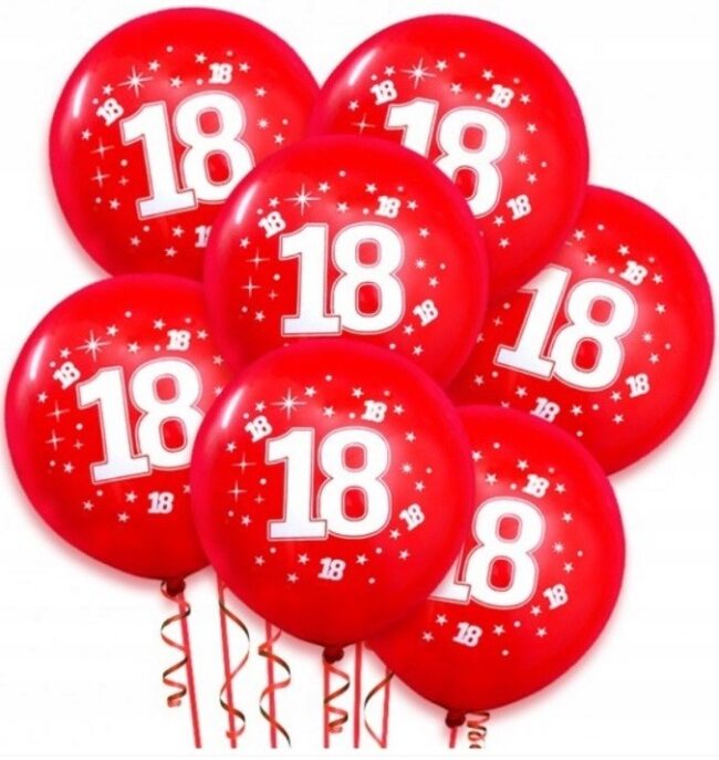 czerwone 18 Urodziny