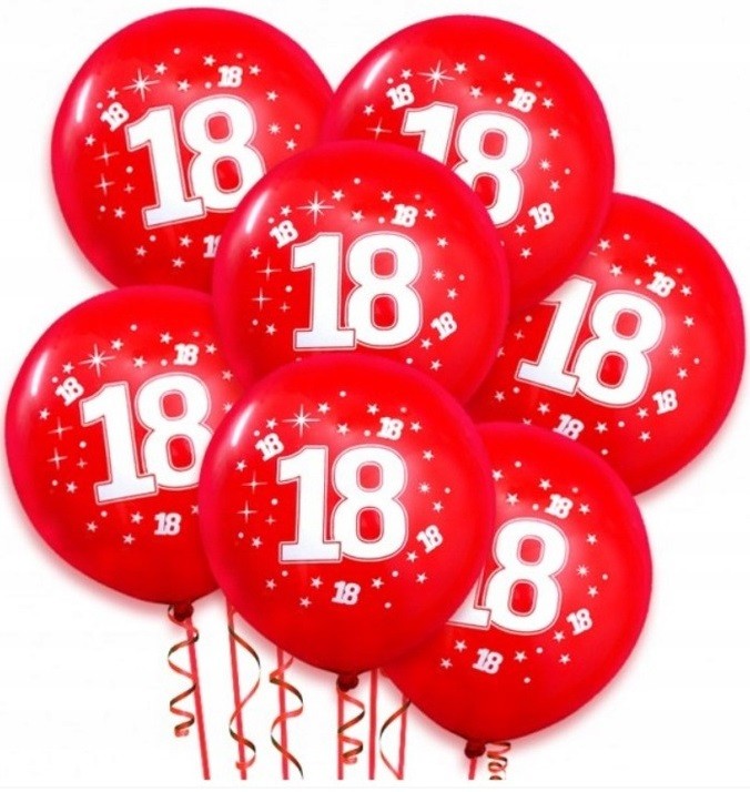 czerwone 18 Urodziny