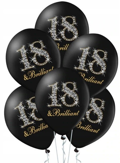 balon czarne na 18