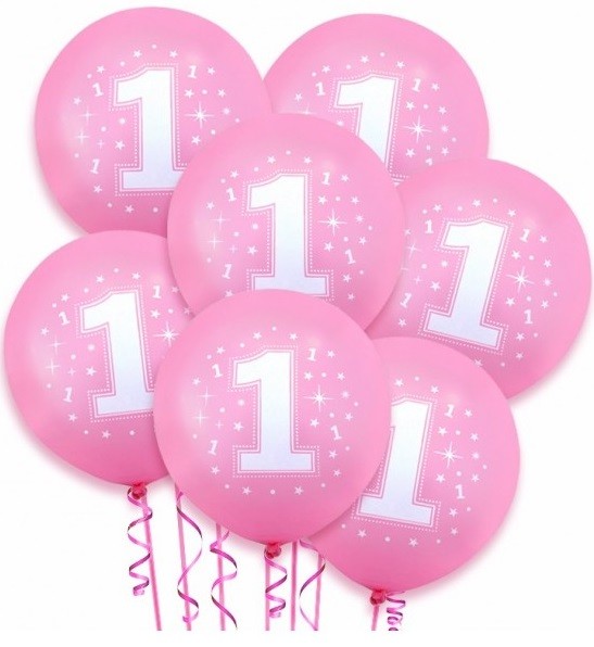 Balony lateksowe różowe roczek