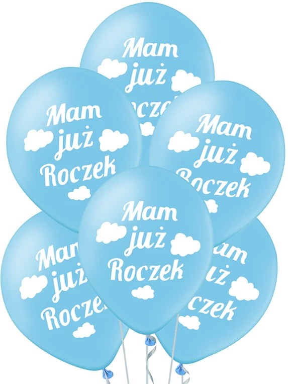 Mam już Roczek niebieskie balony