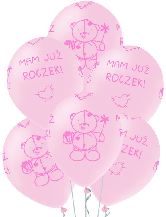 balony różowe mam już roczek