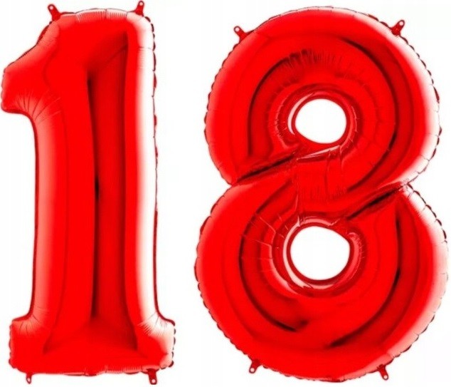 balon 18 czerwone cyfry