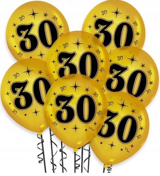 balony złote 30 urodziny