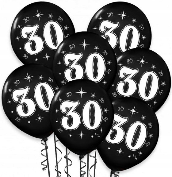 Balony czarne 30 urodziny