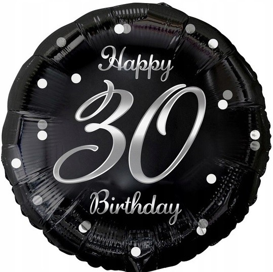 Balon Foliowy okrągły 30 urodziny 45 cm