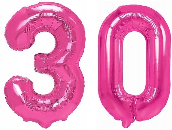 balon różowa cyfra 30