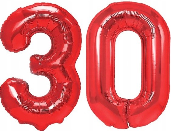 30 urodziny czerwony balon