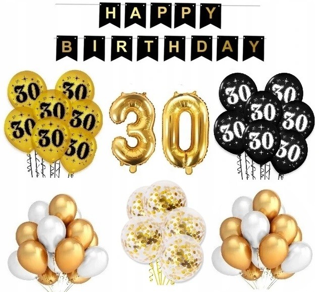 balony na 30 urodziny