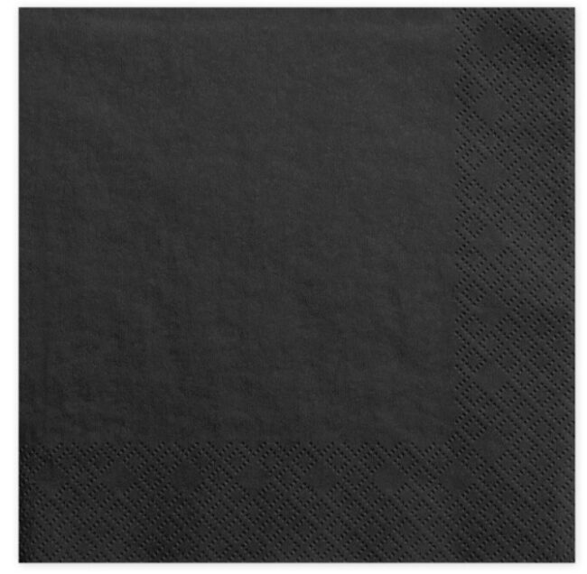 Serwetki papierowe Czarne 20 sztuk