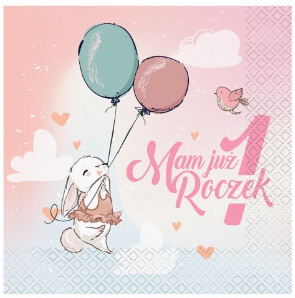 Serwetki Mam Już Roczek Różowe 20 sztuk