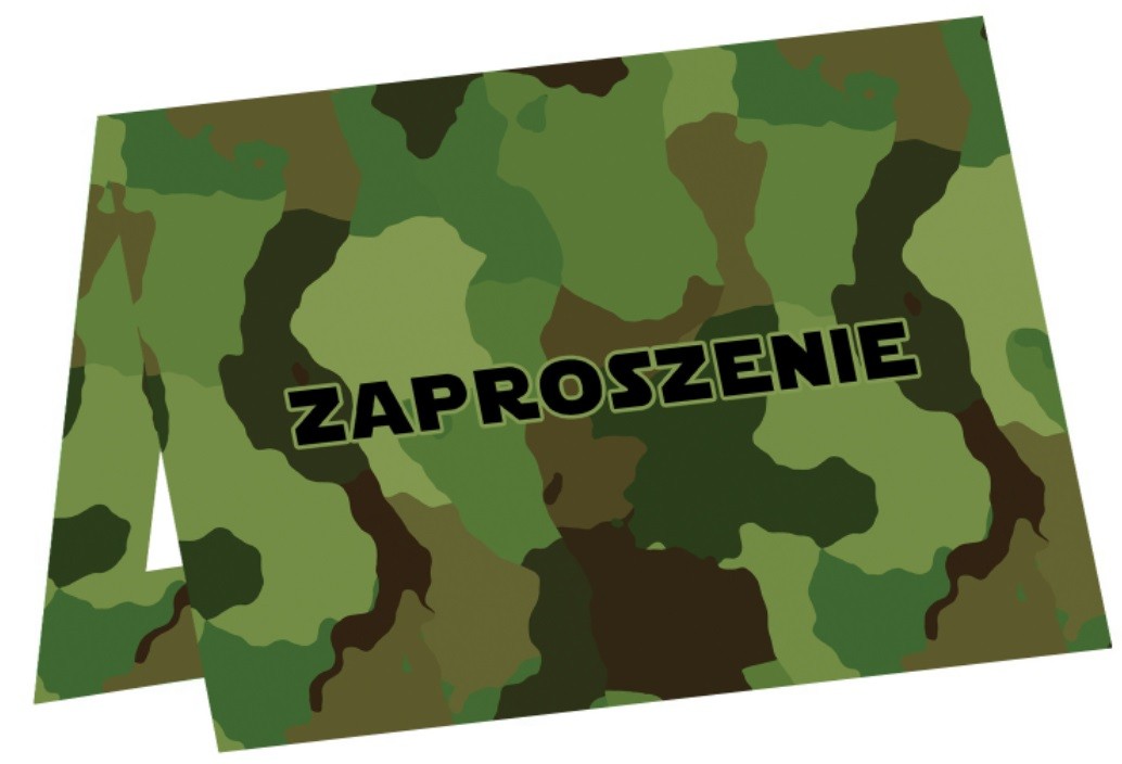 Zaproszenia Moro Wojskowe 6 sztuk