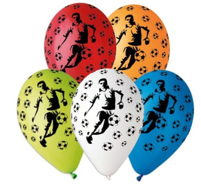 Balony kolorowe Piłka Nożna Piłkarz 5 sztuk