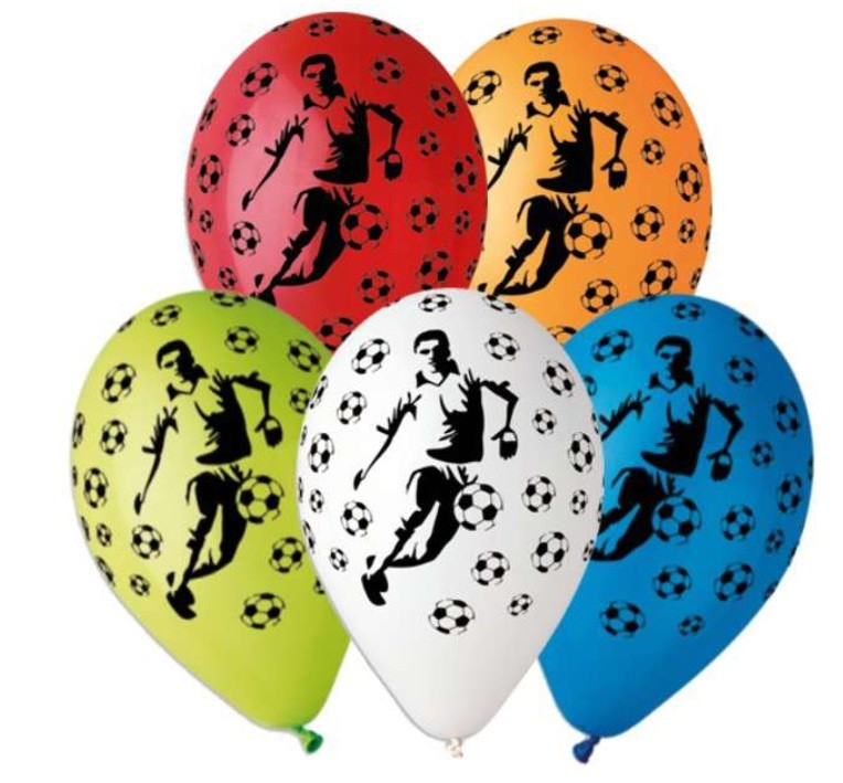 Balony kolorowe Piłka Nożna Piłkarz 5 sztuk