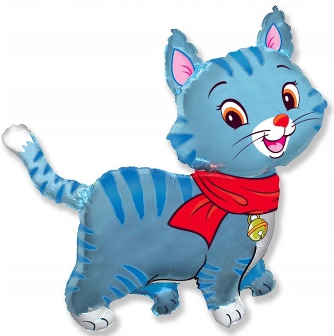 Balon foliowy Niebieski Kotek 30 cm