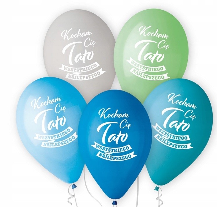 Balony lateksowe Kocham Cię Tato Tata Dzień Ojca 5 sztuk