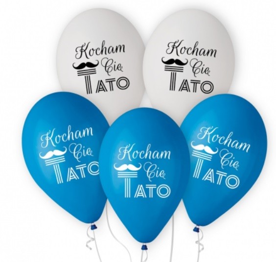 Balony lateksowe Kocham Cię Tato Tata Dzień Ojca 5 sztuk