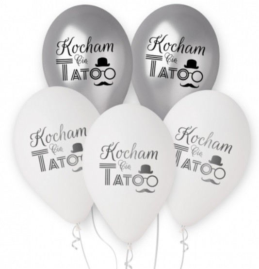 Balony lateksowe Kocham Cię Tato Tata Dzień Ojca 5 sztuk
