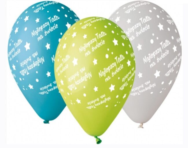 Balony lateksowe Najlepszy Tata Tato Dzień Ojca 5 sztuk