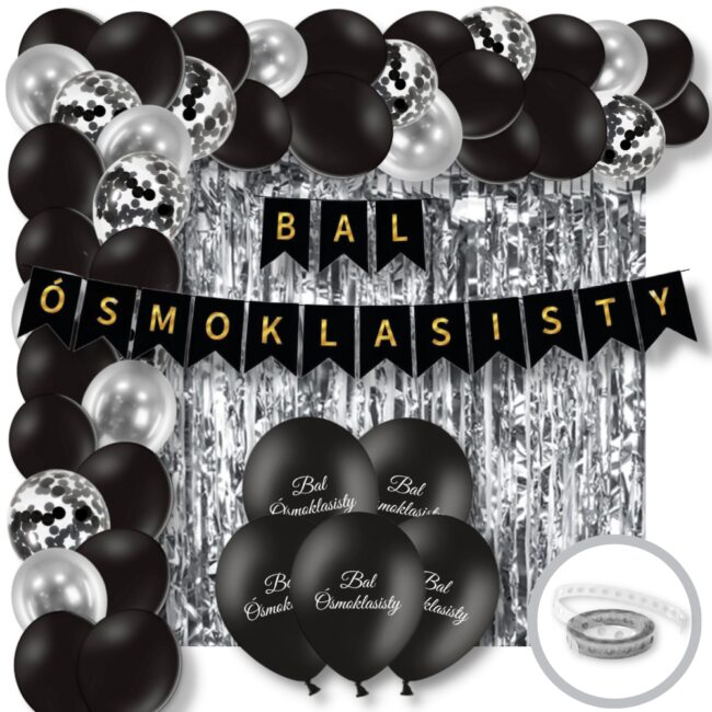 estaw Balony Baner Bal Ósmoklasisty Absolwenta