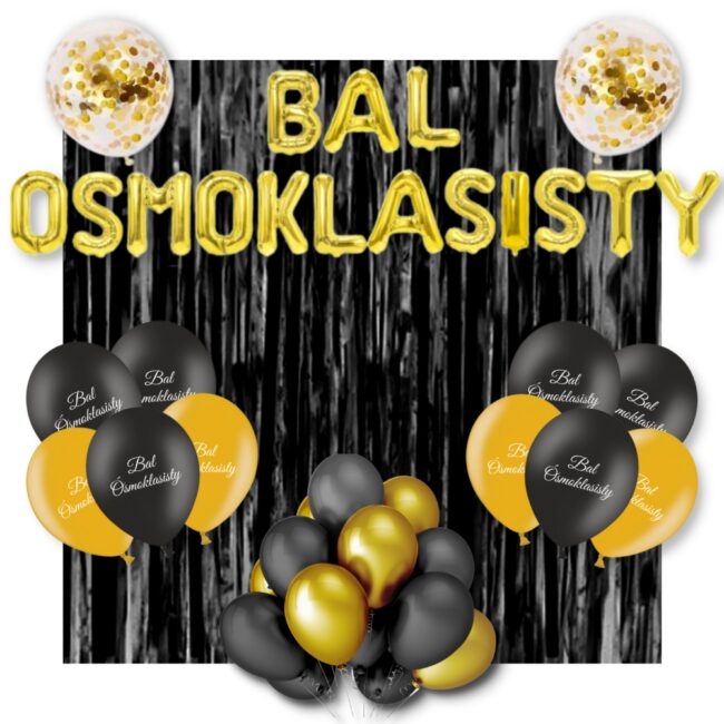 Zestaw Balony Bal Ósmoklasisty Absolwenta