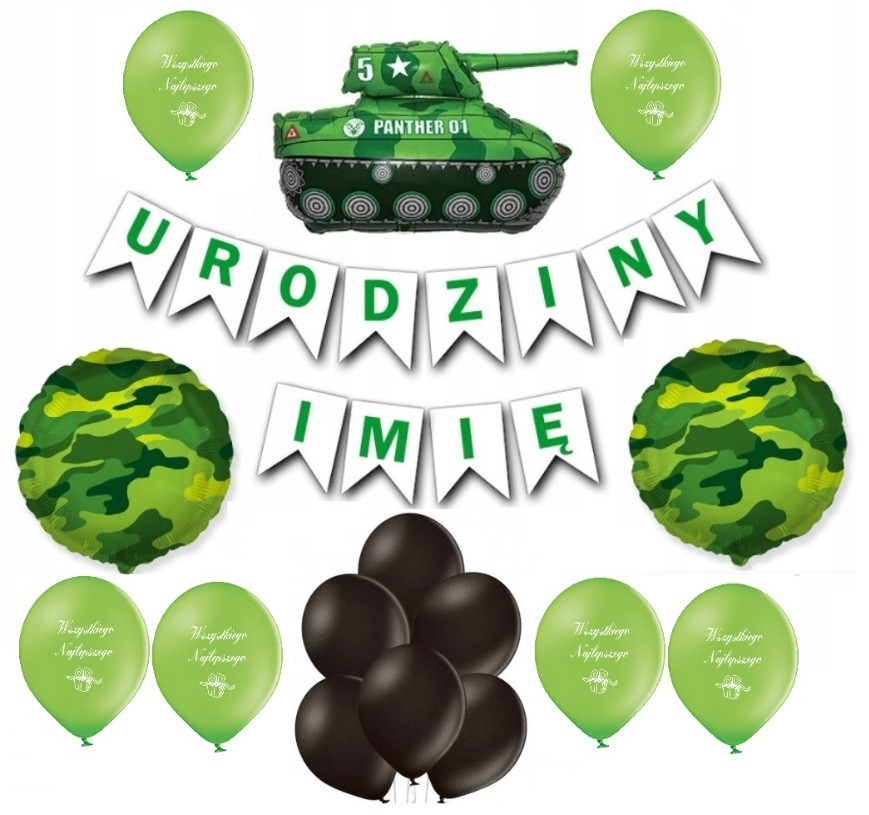 urodziny balony wojskowe
