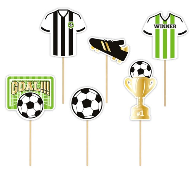 Toppery na tort Piłka Nożna Football 6 sztuk