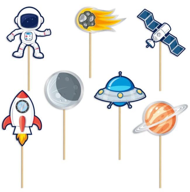 Toppery na tort KOSMOS 7 sztuk