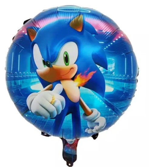 Balon Foliowy okrągły SONIC 45 cm Urodziny