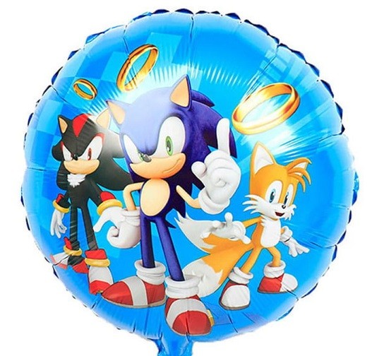 Balon Foliowy okrągły SONIC 45 cm Urodziny