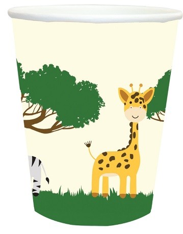 Kubeczki papierowe Safari Zwierzęta 6 sztuk