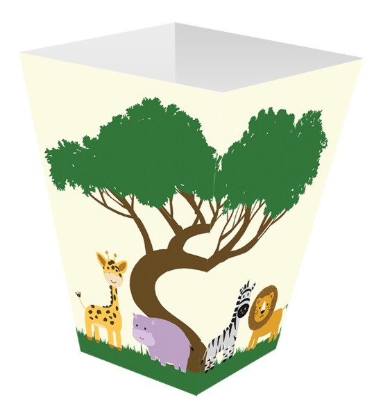 Pudełka na popcorn Safari Zwierzątka 6 sztuk