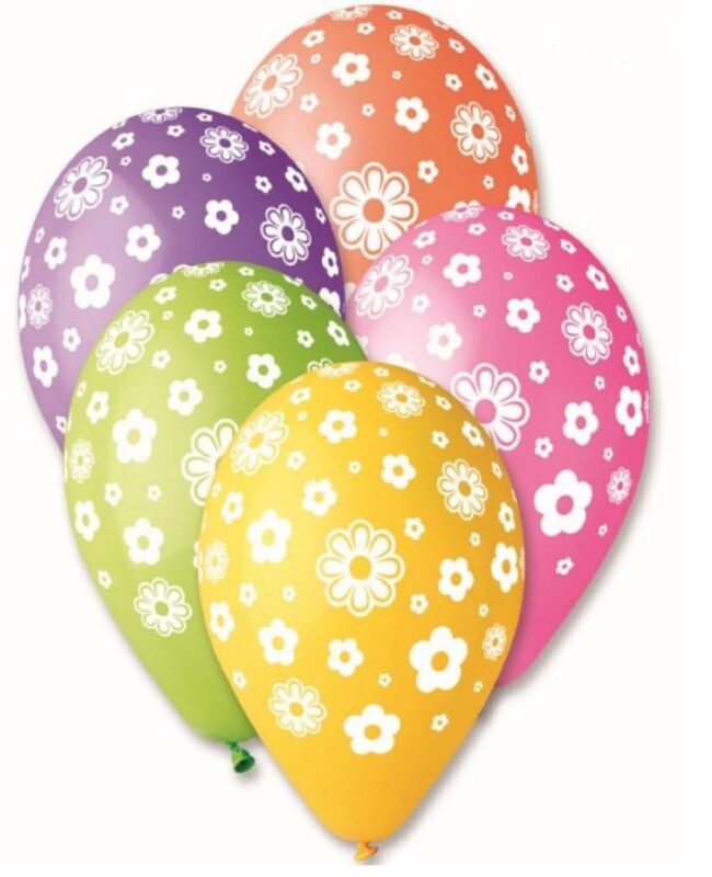 Balony lateksowe w kwiatki 5 sztuk Wiosna Pierwszy Dzień Wiosny