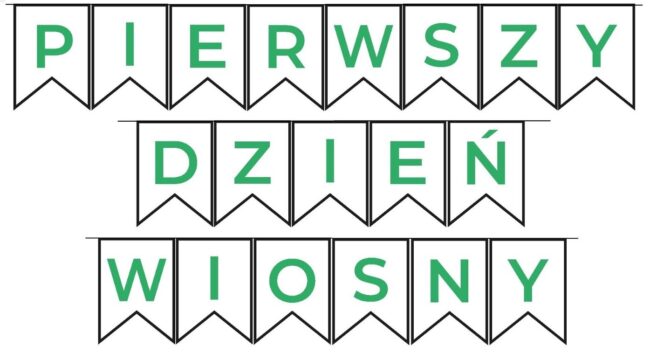 Baner Flagi PIERWSZY DZIEŃ WIOSNY Zielony