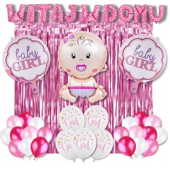 Balony Witaj w Domu Narodziny Dziewczynka