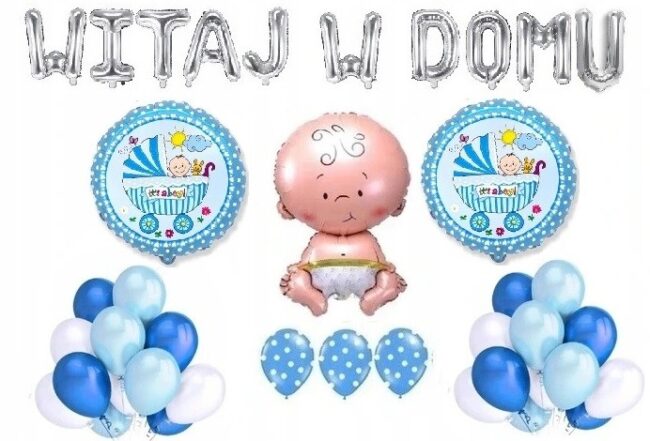Witaj w Domu Zestaw Balony Narodziny Chłopczyk