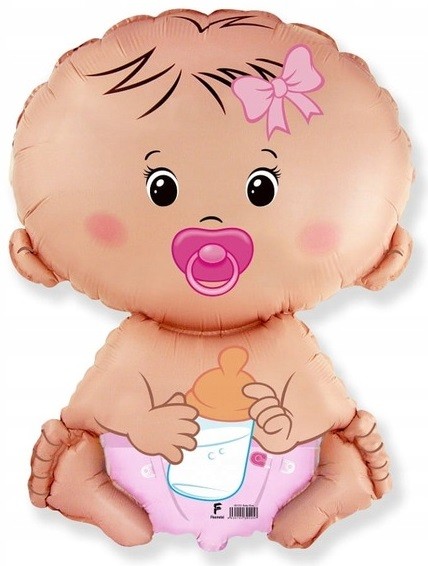 Balon foliowy bobas dziewczynka dziecko 47x63 cm