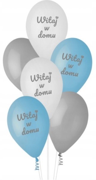 Balony lateksowe Witaj w Domu Niebieski 6 sztuk