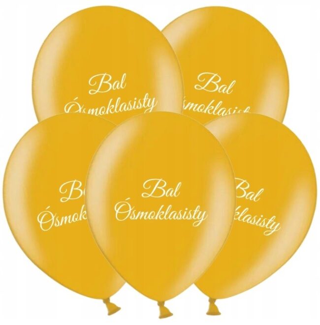 Balony złote Bal Ósmoklasisty 5 sztuk