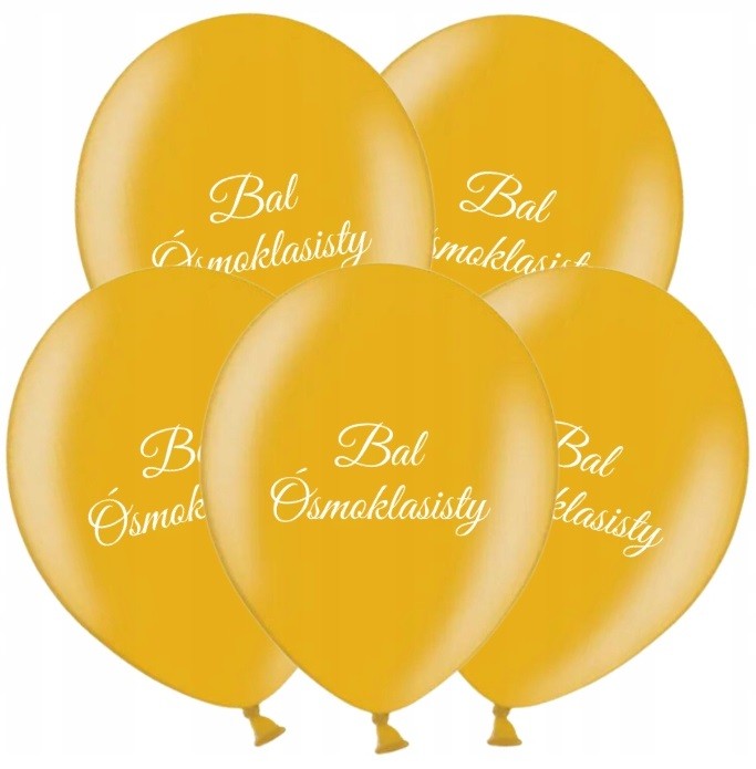 Balony złote Bal Ósmoklasisty 5 sztuk