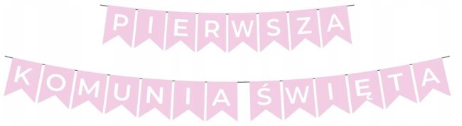 Baner Flagi Pierwsza Komunia Święta Różowy
