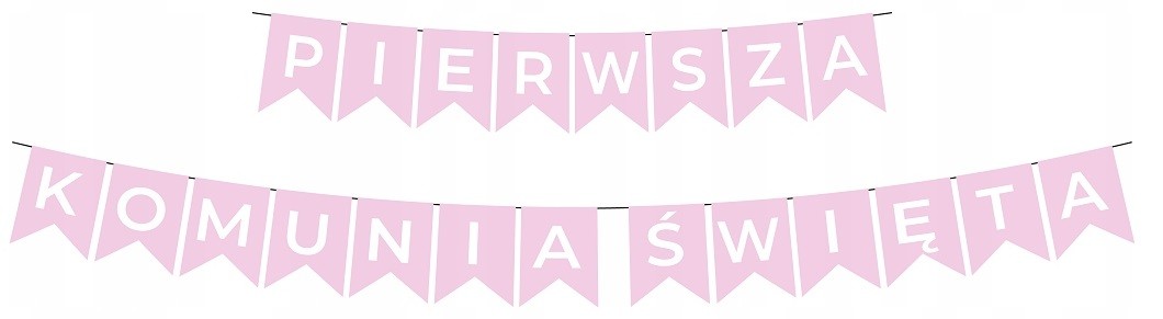 Baner Flagi Pierwsza Komunia Święta Różowy