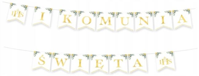 Baner Flagi I Komunia Święta Eukaliptus 240 cm