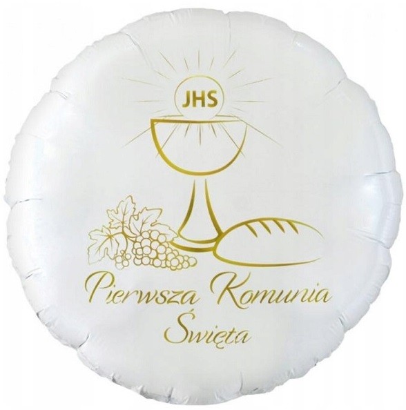 okrągły balon foliowy komunia