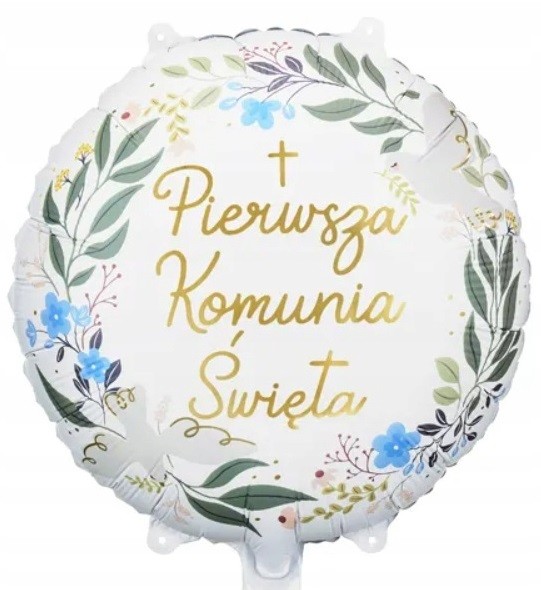 Balon foliowy Pierwsza Komunia Święta 45 cm