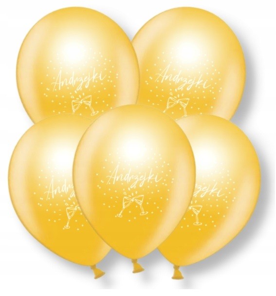 Balony złote ANDRZEJKI LED