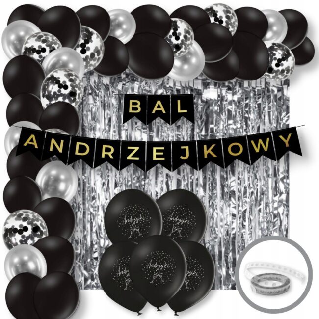Zestaw Balony Dekoracje Baner BAL ANDRZEJKOWY