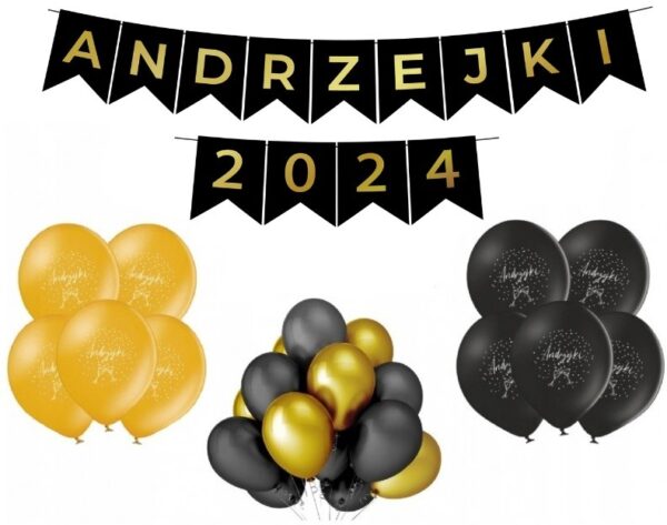 Zestaw Balony Dekoracje Baner ANDRZEJKI 2024