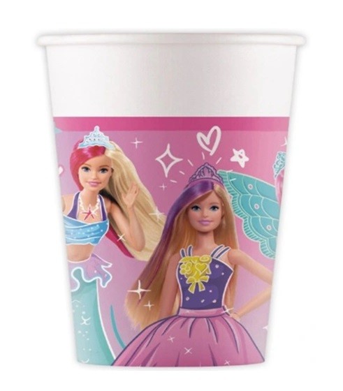 Kubeczki papierowe BARBIE 8 sztuk